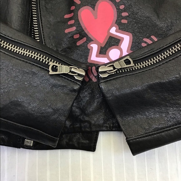 ALICE & OLIVIA x KEITH HARING CODY LEATHER JACKET SMALL RETAIL $1200 - Picture 10 of 12